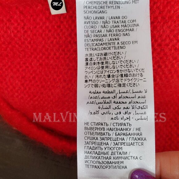 GUCCI MENS SWEATER RED MOHAIR KNIT WOOL V-NECKLINE TOP sz M / MEDIUM - Picture 16 of 16